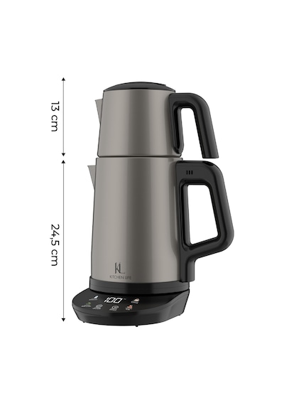 Kitchen Life MCH0012974 Demzade 4'in 1 Dijital 5 Fonksiyonlu Çelik Elektrikli Çay Makinesi
