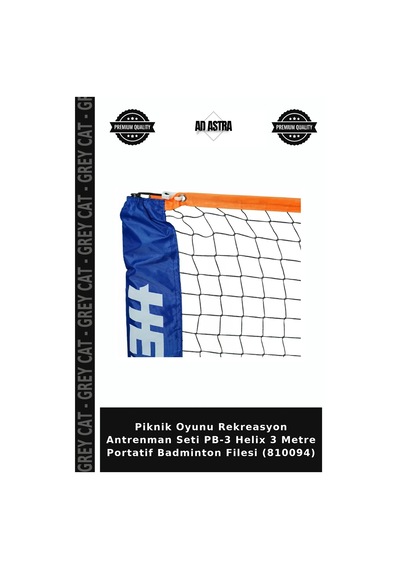 Piknik Oyunu Rekreasyon Antrenman Seti Pb-3 Helix 3 Metre Portatif Badminton Filesi 810094