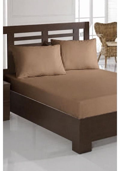 Bella Çift Kişilik 180x200 Cm Lastikli Çarşaf Takımı Kahve