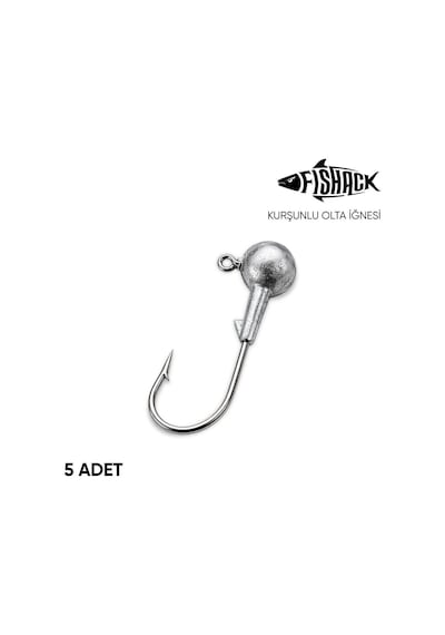 Jighead - Zoka - Kurşunlu Olta İğnesi - Gümüş - 5 Adet - 3 Gr