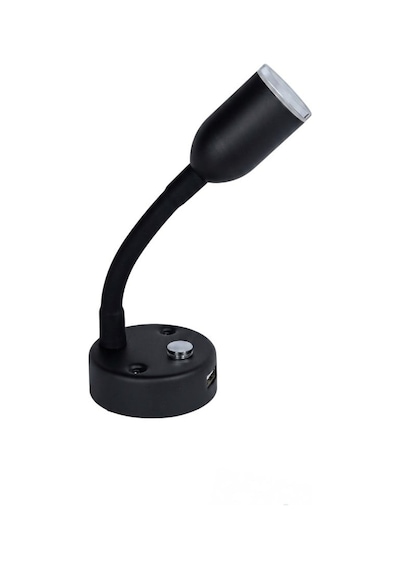 Mellifera Led Okuma Lambası Döner Başlıklı Boyunlu Dokunmatik Dimmerli 2w 12v/24v - Siyah-1854