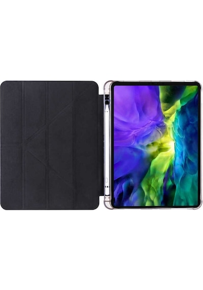 Samsung Galaxy Uyumlu Tab S6 Lite Sm-p610 10.4" Kılıf Kalem Bölmeli Standlı Katlanabilir Kalemlikli Silikon Kılıf