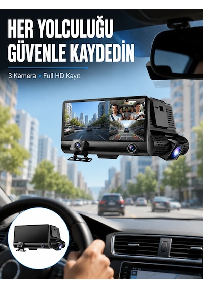 Çift Ve Üçlü Lens Seçeneği İle Tüm Açılardan Kayıt Yapan Araç Kamerası Yeni Nesil 53916943