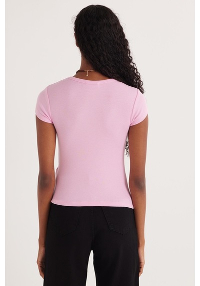 Tudors Kadın Slim Fit Dar Kesim Bisiklet Yaka Modal Kumaş Pembe Bluz-34669 Pembe Tudors Kadın Slim Fit Dar Kesim Bisiklet Yaka Modal Kumaş Pembe Bluz-34669 Pembe
