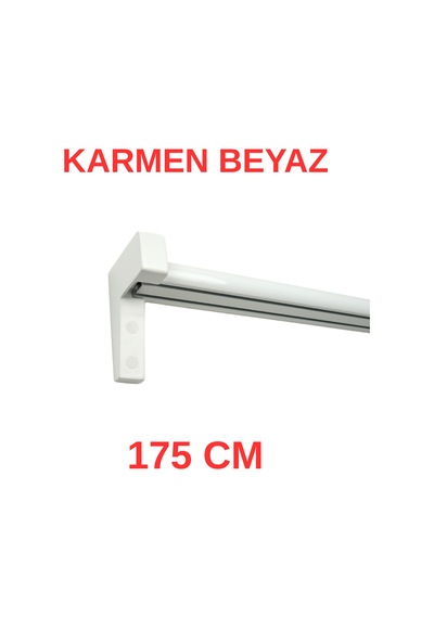 Karmen Ahşap Başlıklı İki Kanallı Dekoratif Ray Beyaz 175 Cm Beyaz