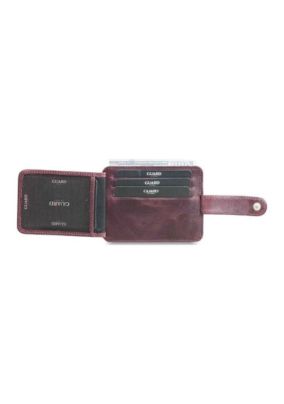 Guard Dikey Crazy Bordo Hakiki Deri Kartlık Erkek / Kadın P5171 Bordo