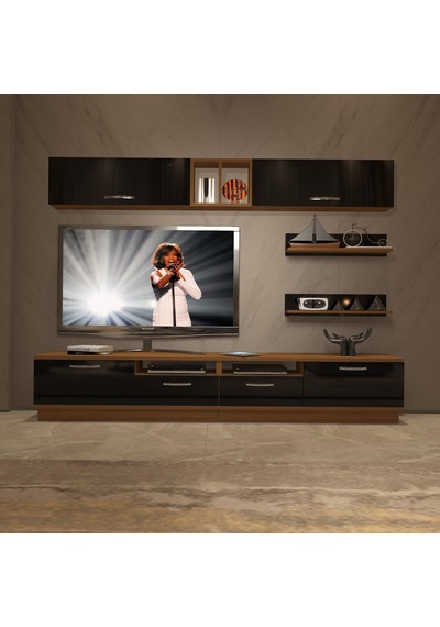 Decoraktiv Trendstyle 5220 Mdf Tv Ünitesi Tv Sehpası Ceviz - Siyah