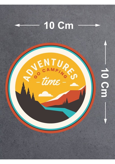 Adventure Time Kamp Sticker - 4x4 Off Road Kamp Sticker - Araba Oto Motosiklet Karavan Cam Sticker - 00113 10X10 Cm