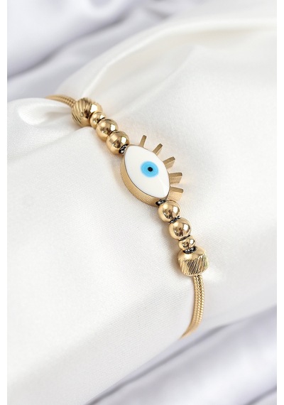 316l Çelik Göz Charm Model Gold Renk Kadın Bileklik Diğer