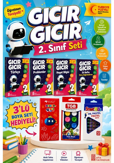 2.sınıf Gıcır Gıcır Türkçe- Problem-hayat Bilgisi Süreç Değerlendirme Seti Boya Seti Hediyeli