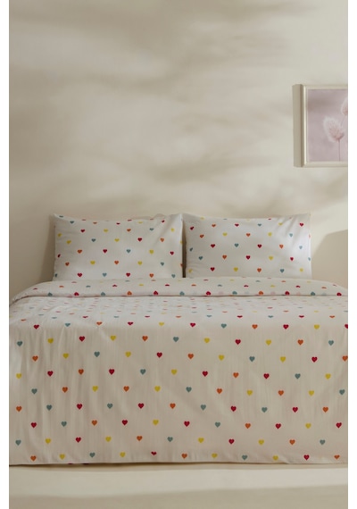 Kaşmir Home Sarah Anderson Amour Kalp Desenli Çift Kişilik Nevresim Takımı Multicolour