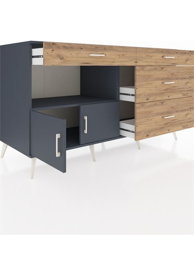 Kronos Konsol Tek Raflı 4 Çekmeceli 2 Kapaklı 176x59x99 Antrasit- Antrasit-antrasit/çam Kronos Konsol Tek Raflı 4 Çekmeceli 2 Kapaklı 176x59x99 Antrasit- Antrasit-antrasit/çam