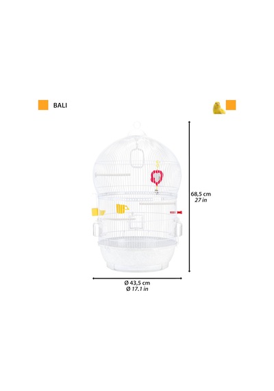 Ferplast Bali Kuş Kafesi, Beyaz, White