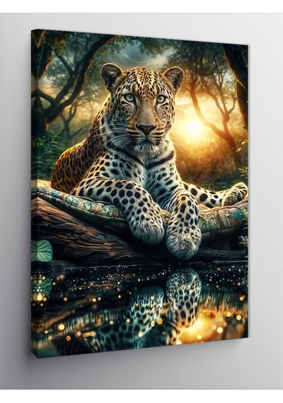 Kanvas Tablo Ormandaki Asil Leopar 70cmx100cm
