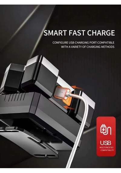 Rechargeable 5 Fonksiyonlu Kafa Lambası Gri