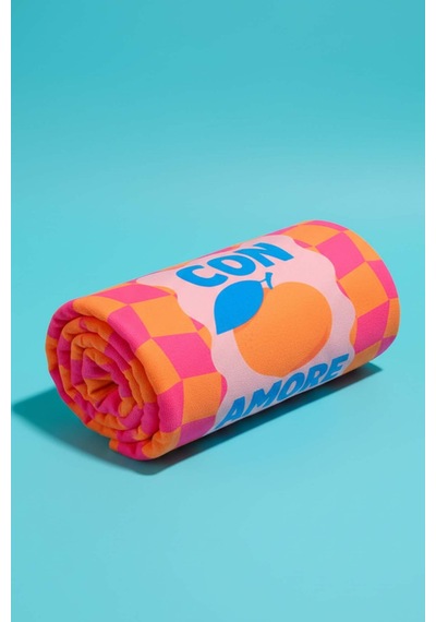 Con Amore Çizgili Plaj Havlusu 70x150 Cm Pembe