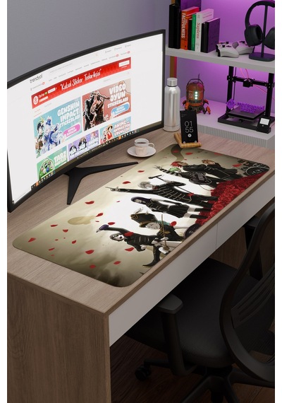 Death Parade Anime V1 - 90x40 Xxl Gaming Kauçuk Kaymaz Taban Mouse Pad Fare Altlığı