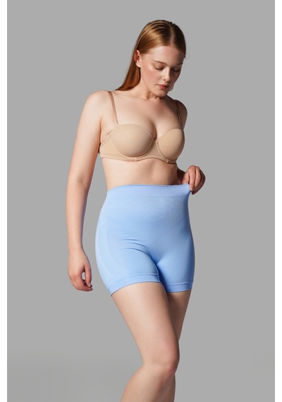 Push Up Seamless Dikişsiz Kalça Şekillendirici Kısa Paçalı Korse 2064 Mavi