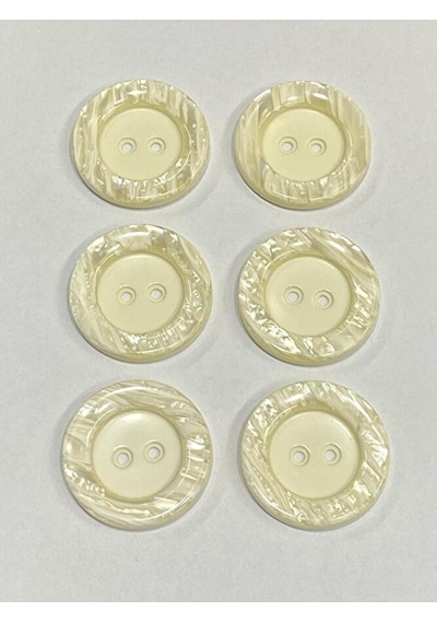 Kaban Mont Düğmesi / Krem Renk / 6 Lı Set 3,5 Cm
