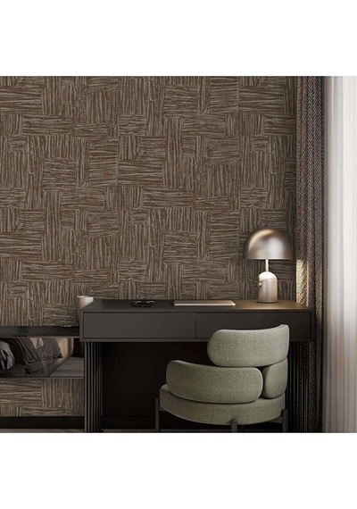 Adawall Muse Koleksiyonu- 25101-8 Kahverengi Dokulu Silinebilir Nonwoven Vinil Duvar Kağıdı 1.06x15.6m 16.5m²