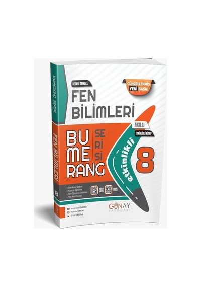 Günay Yayıncılık 8. Sınıf Fen Bilimleri Bumerang Etkinlikli Akıllı Kitap Güncel Müfredat