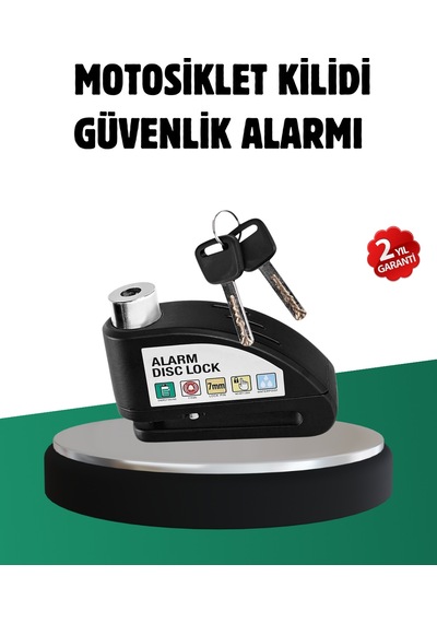 Titreşim Sensörlü Alarm Disk Kilidi Motosiklet Scooter Bisiklet - Lisinya