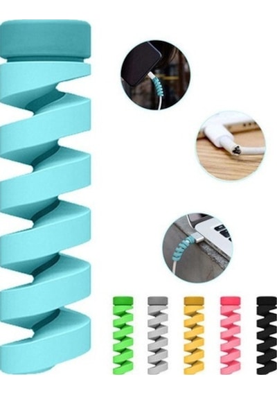 Şarj Kablo Koruyucu Silikon Spiral 8Li Paket