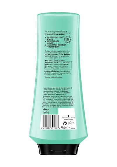 Schwarzkopf Gliss Nutribalance Repair Dökülme Karşıtı Saç Kremi 360 ML