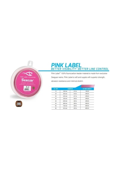 Seaguar Pink Label 22.9mt 0.52mm %100 Fluoro Carbon Misina