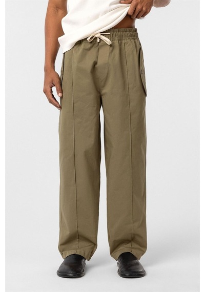 Vamos Bağcıklı Baggy Gabardin Pantolon Haki