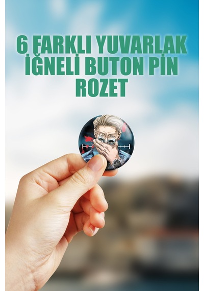 Kento Nanami Jujutsu Kaisen Çanta Süsü Rozet İğneli Buton Rozet Seti 6 Adet Çok Renkli