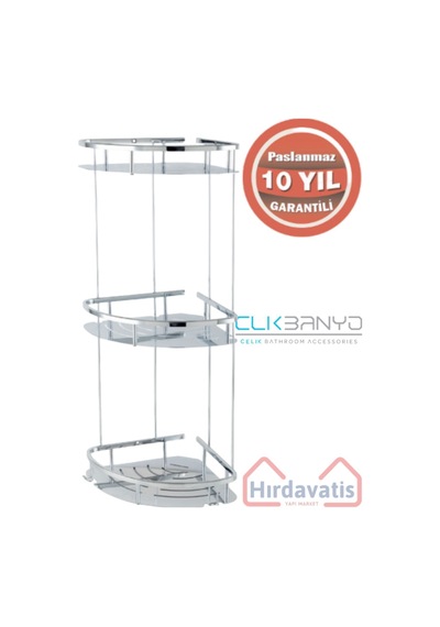 Çelik Banyo Marin 3'lü 19 19 Cm Şampuanlık Süngerlik Krom