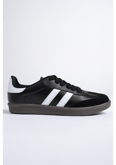 Muggo Gordon Unisex Ortopedik Günlük Bağcıklı Sneaker Spor Ayakkabı - Siyah