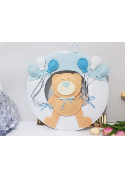 Ayıcıklı Keçe Bebek Odası Kapı Süsü Çok Renkli
