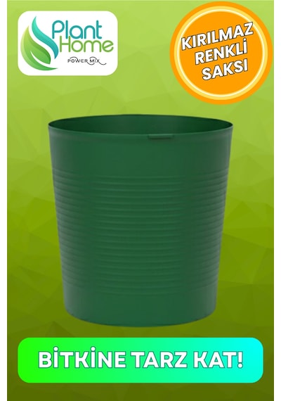 Büyük Boy Saksı . Yeşil 9.5 Litre Dekoratif Bitki Saksısı İç-dış Mekan Bitkileri Saksısı