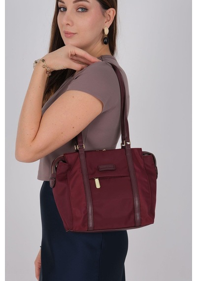 Silver Polo Sp1215 Kadın Omuz Çantası Saten Bordo-bordo