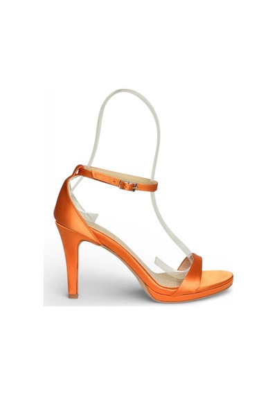Fox Shoes Y569716904 Turuncu Kumaş İnce Topuklu Kadın Abiye Ayakkabı Turuncu