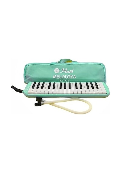 32 Tuşlu Melodika Bez Çantalı -pastel Yeşil Açık Yeşil
