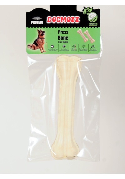 Dogmozz Premium Deri Pres Beyaz Köpek Kemiği 22 CM