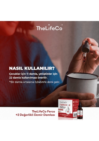 TheLifeCo Ferco +2 Değerlikli Demir Damlası 30 ML