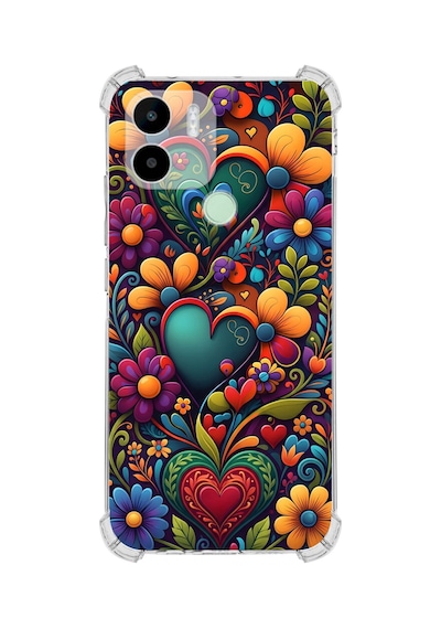 Printify Redmi A2 Plus İle Uyumlu Düşlerin Dansı Serisi Çiçeklerin Dansı Tasarımlı Uv Baskılı Köşe Korumalı Antişok Kılıf Şeffaf