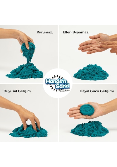 Playever Hands'n Sand Doğal Kinetik Oyun Kumu 500gr - Mavi MAVİ