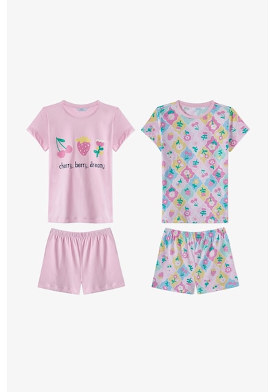 Penti Açık Pembe Kız Çocuk Cherry,Berry Pamuklu 2'li Pijama Takımı
