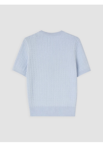Lcw Comfort Mavi Bisiklet Yaka Kadın Triko Hırka