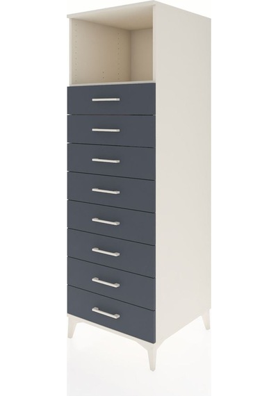 Kronos Dolap Tek Raflı 8 Çekmeceli 60x59x182 Aytaşı-antrasit Aytaşı
