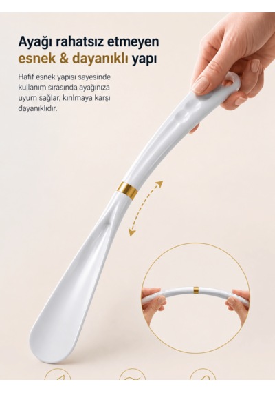 Beylini 2'li 51cm Ayakkabı Çekeceği Uzun Plastik Kerata Dayanıklı Karışık Renkli Ayakkabı Giyme Giydirme Aparatı