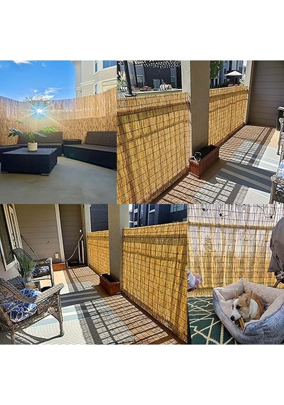 Bu Bambu Çit Rulosu Hava Koşullarına Dayanıklıdır, Dekoratif, Veranda, Balkon, Bahçe, Havuz Ve Çatı Katı Mahre