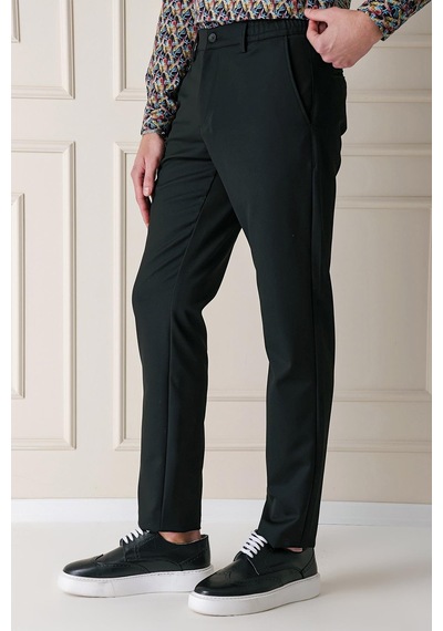 Efor Comfort Fit Yan Cep Beli Lastikli Esnek Pamuk Siyah Jogger Pantolon P 1143 Siyah
