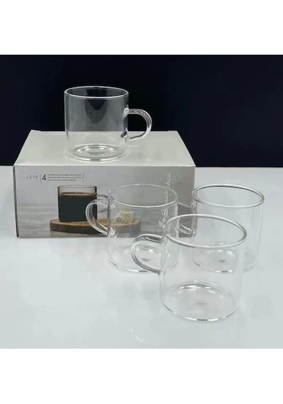 Paşabahçe D001 Deli Glass Kulplu Cam Bardak 130cc 4 Lü Şeffaf