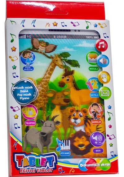 Oyuncak Tablet Eğitici Dokunmatik Hayvan Figürlü Tablet